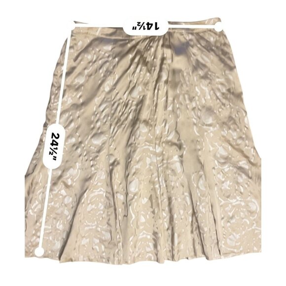 Chico's A-line knee length sz 2 skirt side zip champagne gold - Picture 3 of 6